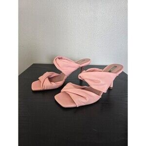 Zara pink ruched leather strapped heels women's size 39